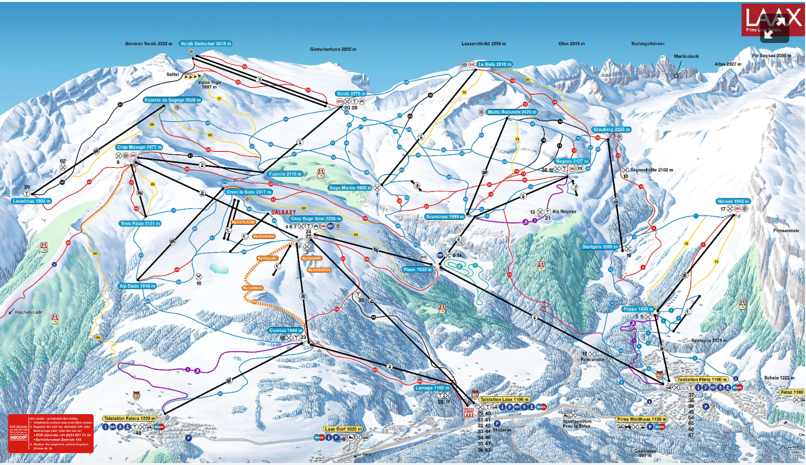 Laax 雪場地圖