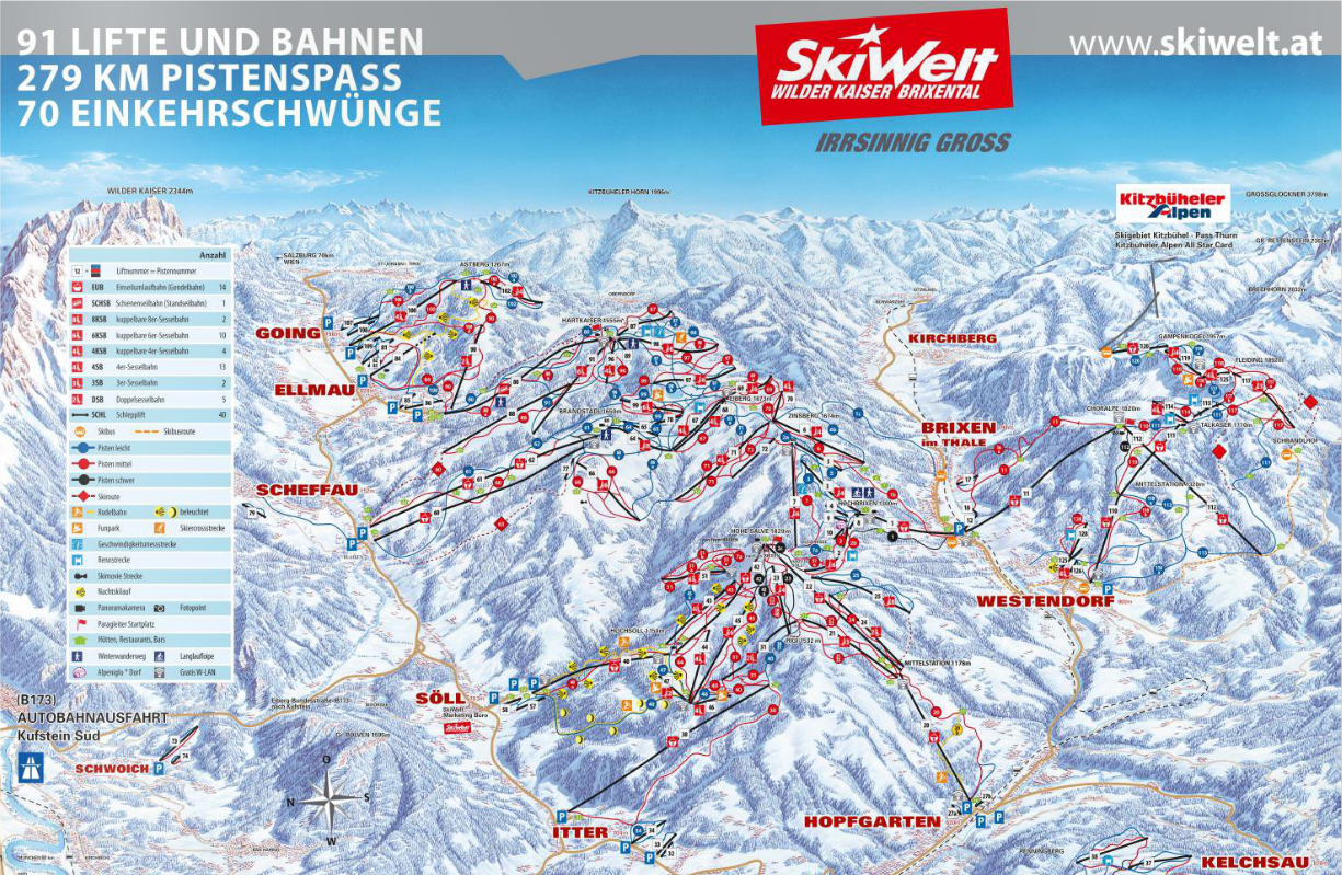 SkiWelt 雪場地圖