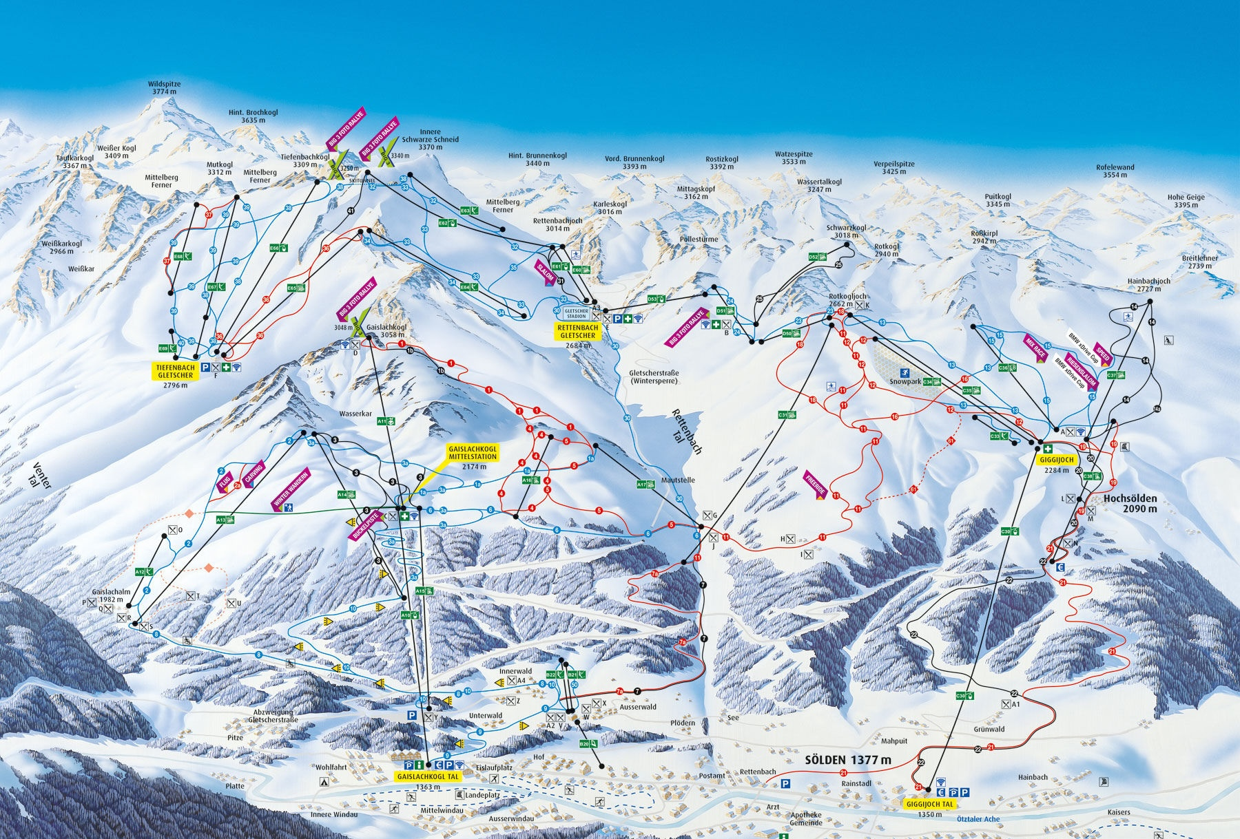 Sölden 雪場地圖