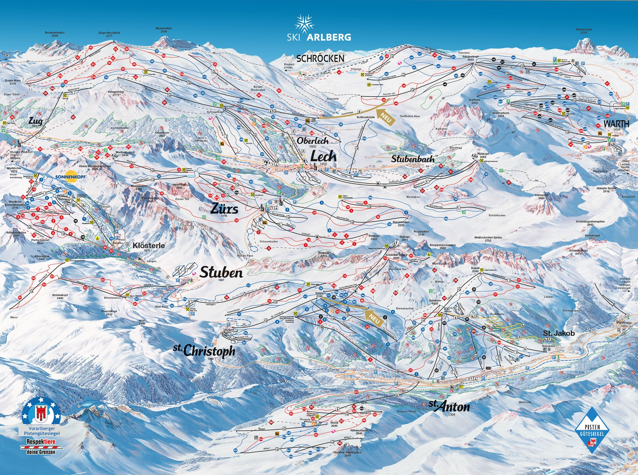 St. Anton 雪場地圖