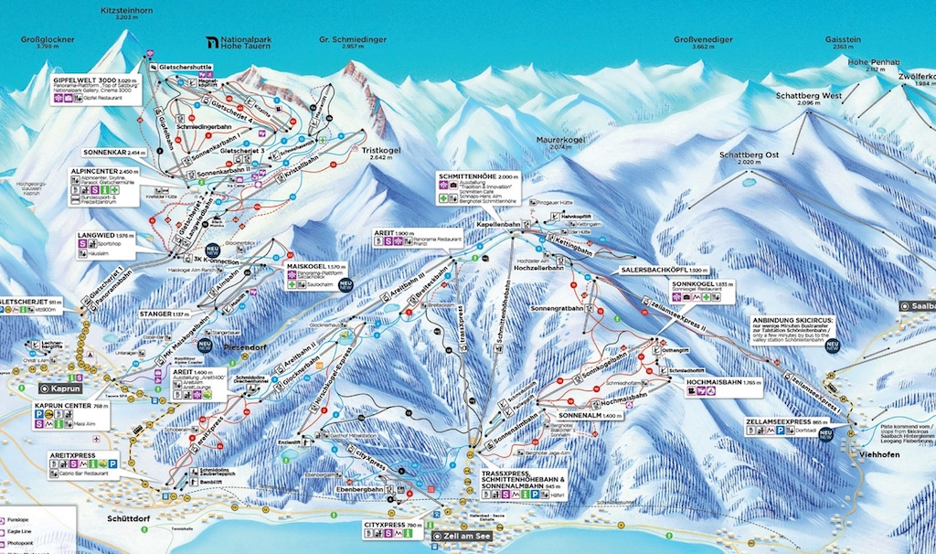 Zell am See 雪場地圖