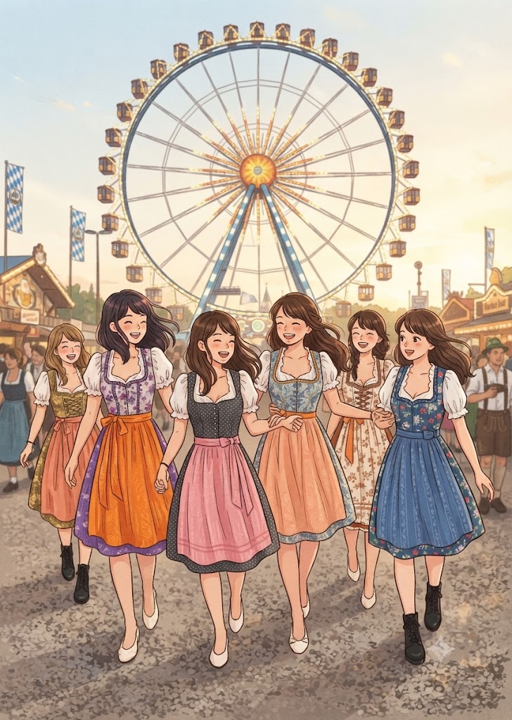 慕尼黑啤酒節 Dirndl 傳統服出租｜小魔手作款式一覽